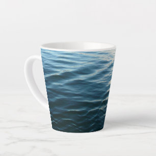 Caneca De Café Latte Fotografia Abstrata da Natureza Tons de Água Azul