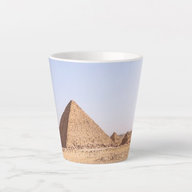Caneca De Café Latte Fotografia das Pirâmides de Gizé (Frente)