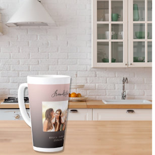 Caneca De Café Latte Fotos personalizadas melhores amigas para a vida e