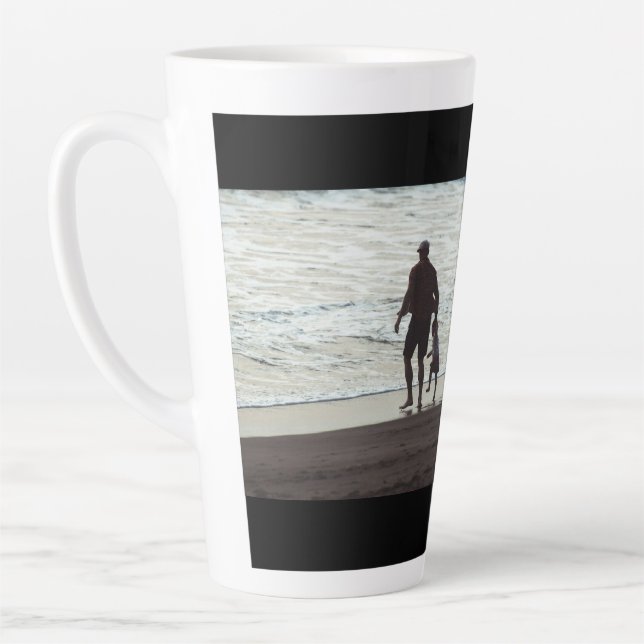 Caneca De Café Latte Fotos Simples Personalizadas Duas (Esquerda)