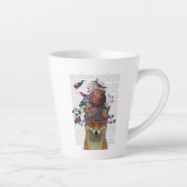 Caneca De Café Latte Fox Birdkeeper com Artichoke (Direita)
