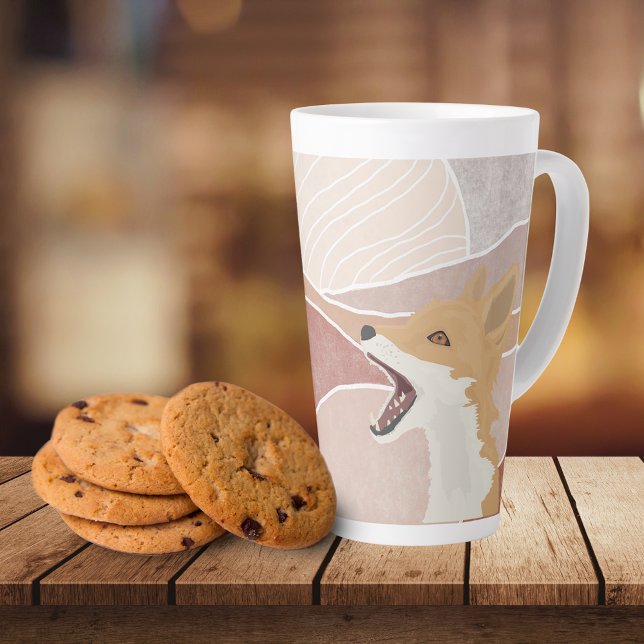Caneca De Café Latte Fox e Colinas do Abstrato moderno (Criador carregado)