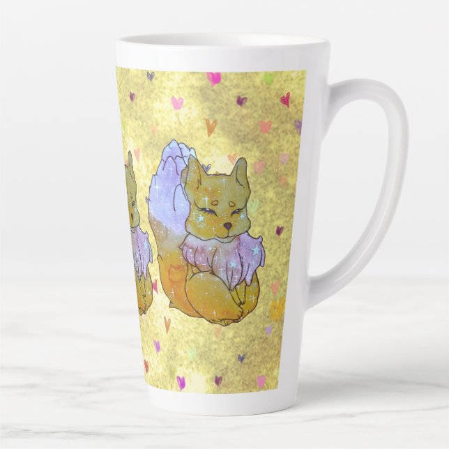 Caneca De Café Latte Fox named Dice (Direita)