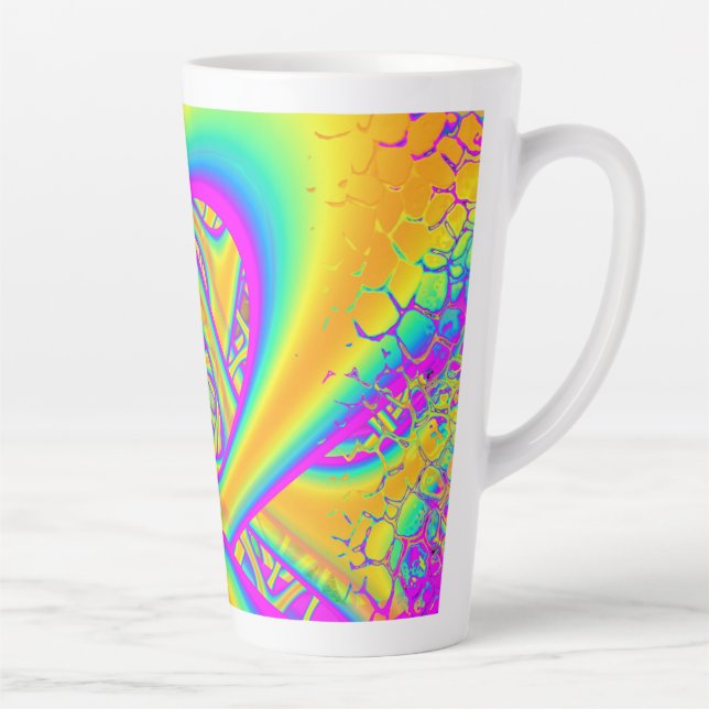 Caneca De Café Latte Fractal De Vidro Fundido Dicróico Fundido (Direita)