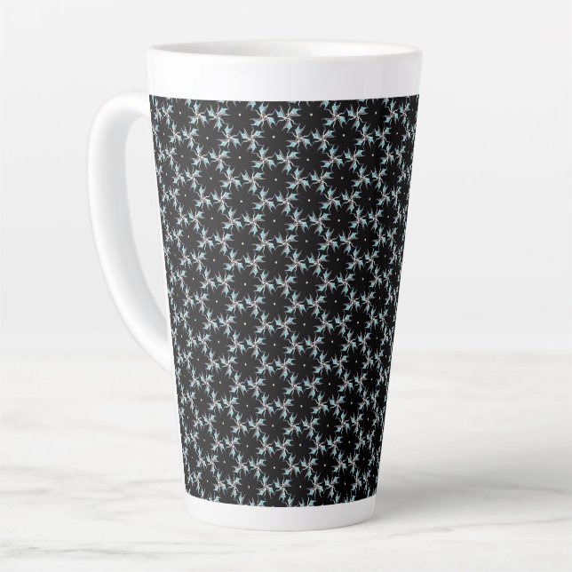 Caneca De Café Latte Fractal Finesse (Ângulo esquerdo)
