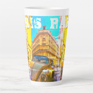 Caneca De Café Latte França Architecture French Street Old Car Paris