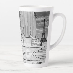 Caneca De Café Latte França vintage Paris torre Eiffel palácio Chaillot