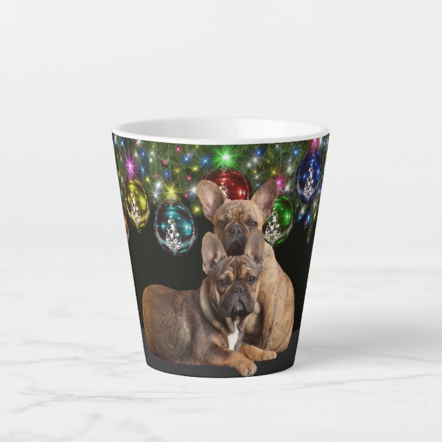 Caneca De Café Latte Französische Bulldogge Festlich French Bulldog (Frente)