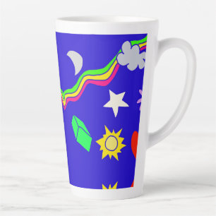 Caneca De Café Latte Frasco de água de alumínio azul-padrão