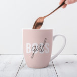 Caneca De Café Latte Frase do Chefe de Garota Rosa do Pastel Moderno<br><div class="desc">Frase do Chefe de Garota Rosa do Pastel Moderno</div>