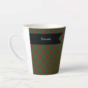 Caneca De Café Latte Fraser do Padrão de Xadrez do Castelo Leather Tart