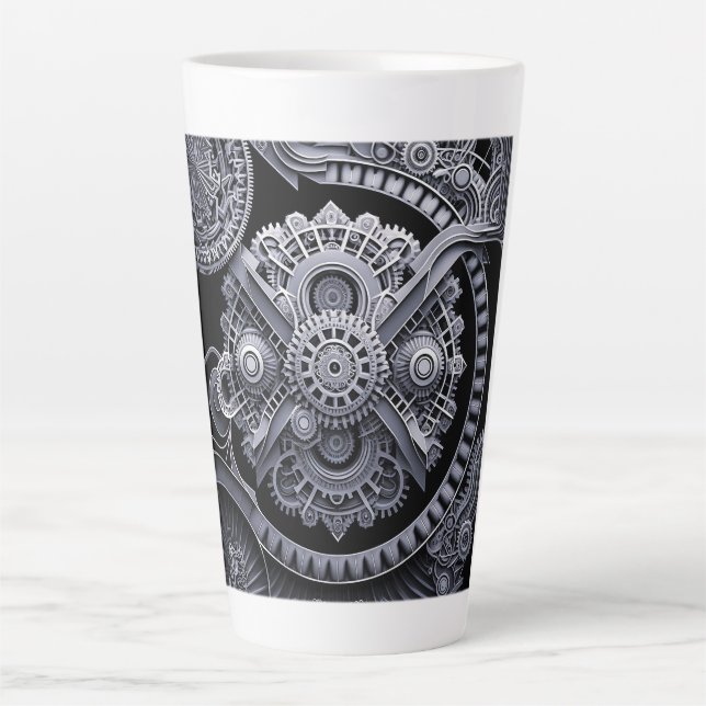 Caneca De Café Latte Fraturas mecânicas Lata-Caneca (Frente)
