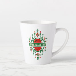 Caneca De Café Latte Free Palestine