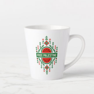 Caneca De Café Latte Free Palestine