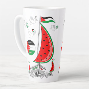 Caneca De Café Latte Freedom Global Sumud Flotilla Boats para Gaza