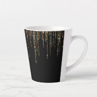 Frente Glitter Preto-Dourado Espelho Preto-Luxo