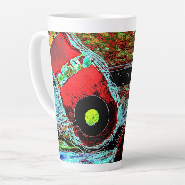 Caneca De Café Latte Frequency Serpent – Abstract Energy Compact Mirror (Ângulo esquerdo)