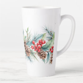 Caneca De Café Latte Fronteira Rústica em Aquarela