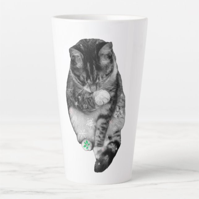 Caneca De Café Latte Frosted Paw Holiday Mug (Frente)