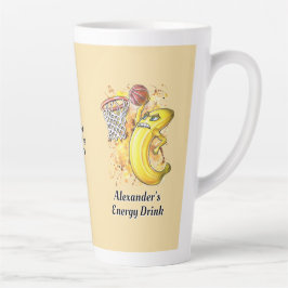 Caneca De Café Latte Fruity Slam Dunk Energizando Banana Personalizável