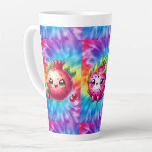 Caneca De Café Latte Fruta do Dragão Feliz Tie-Dye