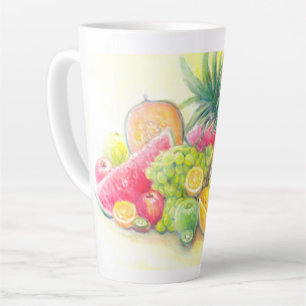Caneca De Café Latte Frutas felizes