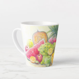 Caneca De Café Latte Frutas felizes