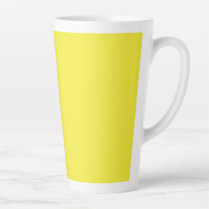 Caneca De Café Latte Fundo Amarelo Sólido Vibrante