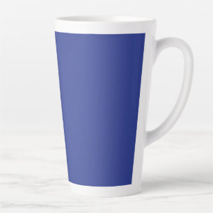 Caneca De Café Latte Fundo Azul Escuro Sólido Design Minimalista Ousa
