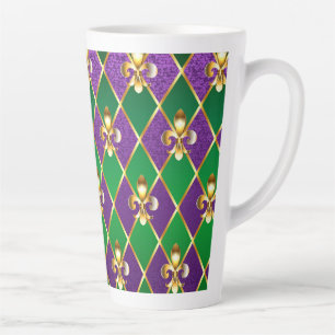 Caneca De Café Latte Fundo de Joias Carnaval