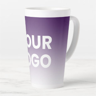 Caneca De Café Latte Fundo de qualquer cor   Gradiente Branco e seu log