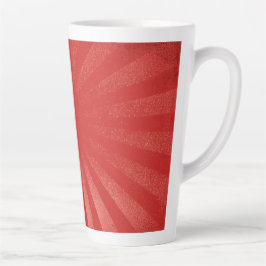 Caneca De Café Latte Fundo de Sol Explosivo Vermelho – Textura Retro Vi