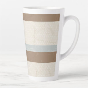 Caneca De Café Latte Fundo Retroativo das Bolinhas Suaves Castanhas Azu