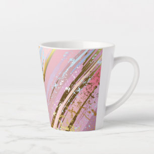 Caneca De Café Latte Fundo Rosa Texturizado