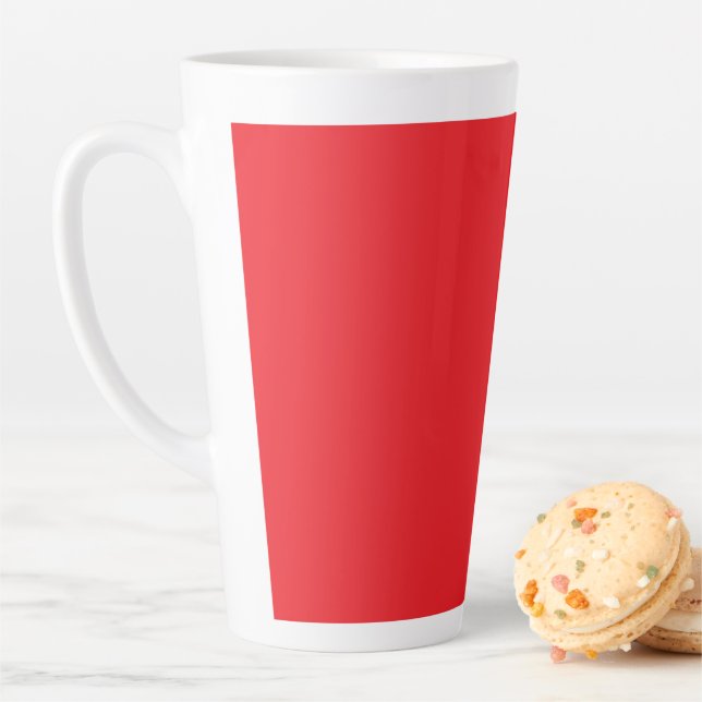 Caneca De Café Latte Fundo Vermelho Sólido (In Situ)