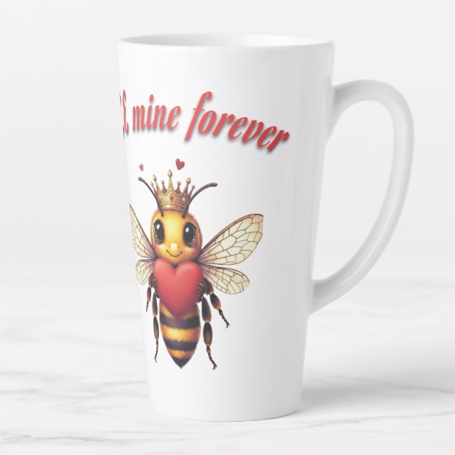 Caneca De Café Latte Funny Bee Pun Valentine  (Direita)