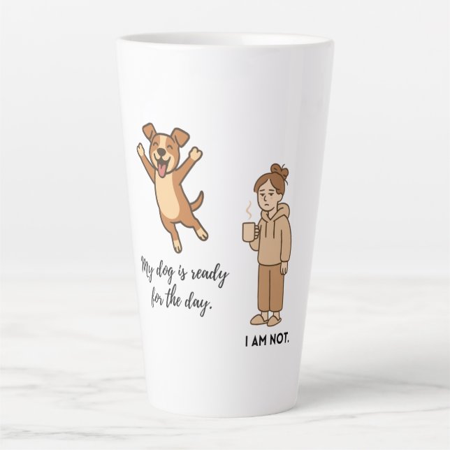 Caneca De Café Latte Funny Dog Mom Latte Mug (Frente)