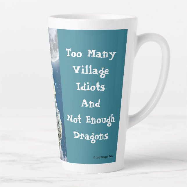Caneca De Café Latte Funny Dragon Tall Mug (Direita)