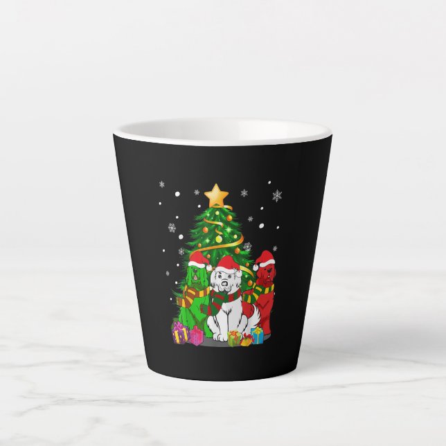 Caneca De Café Latte Funny Newfie | Funny Newfound Cachorro Natal (Frente)