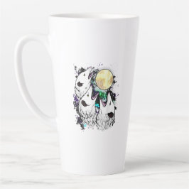 Caneca De Café Latte Funny Opossum Moon Cute Screaming Possum