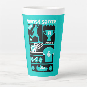 Caneca De Café Latte Futebol britânico