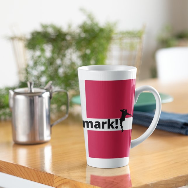 Caneca De Café Latte futebol Dinamarca   (Criador carregado)