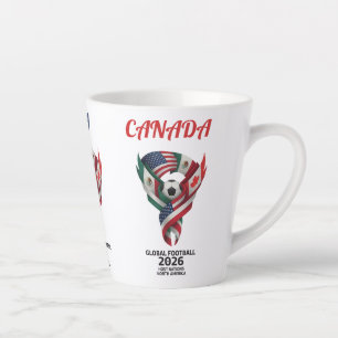 Caneca De Café Latte Futebol Global América do Norte 2026