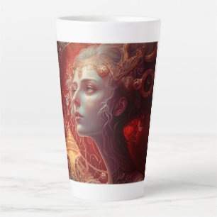 Caneca De Café Latte Futuro Arte Nouveau Mulher Latte Mug