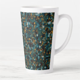 Caneca De Café Latte Galáxias Preto Azul & Dourado