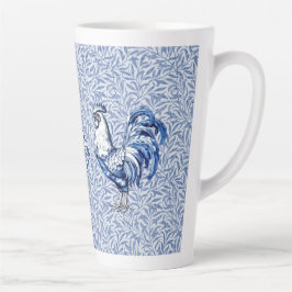 Caneca De Café Latte Galinha De rico Azul E Galo Branco