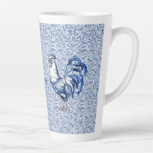 Caneca De Café Latte Galinha De rico Azul E Galo Branco
