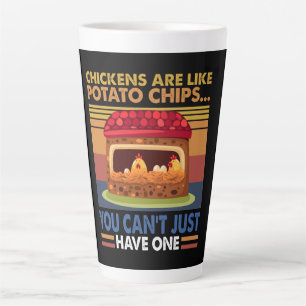Caneca De Café Latte Galinha é como batatas fritas que você não pode te