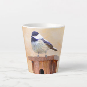 Caneca De Café Latte Galinha em Birdhouse Pintura Original de Pássaros
