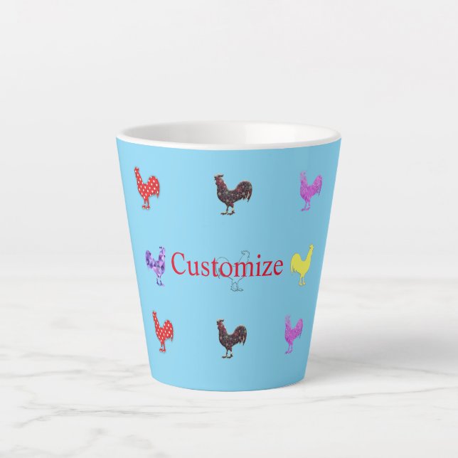 Caneca De Café Latte Galinha Hens Thunder_Cove (Frente)
